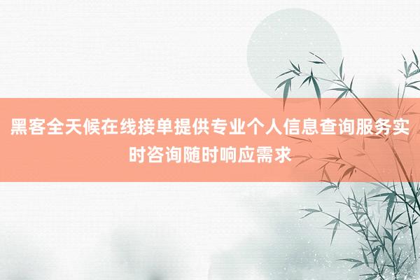 黑客全天候在线接单提供专业个人信息查询服务实时咨询随时响应需求